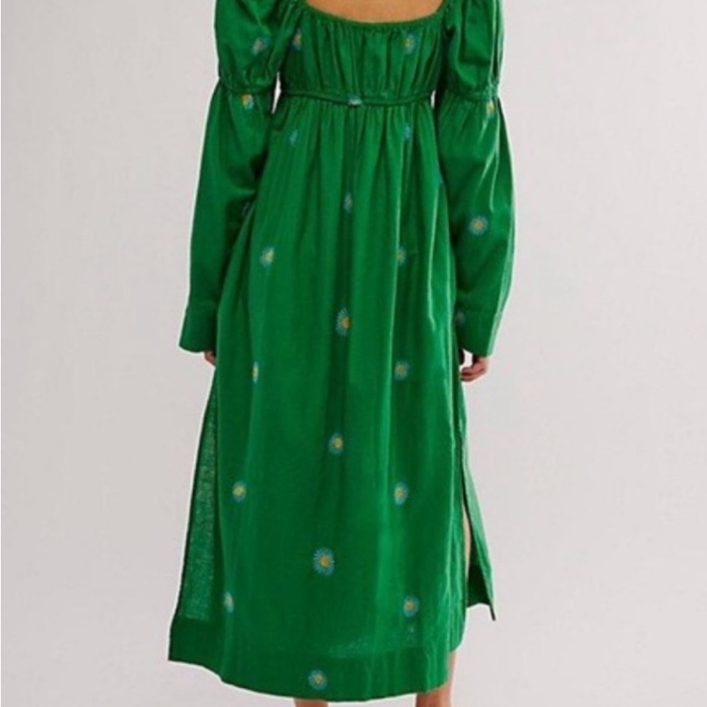 Free People Emory Embroidered Green Women's Dress - Picture 3 of 6